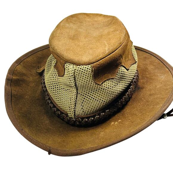 Monterey Bay 8" SIROCCO Unisex Hat Suede Leather Mesh USA - Picture 4 of 16